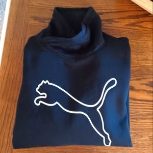 Puma cowl neck fleece lined hoodie sweatshirt womens size Large (fits smaller)